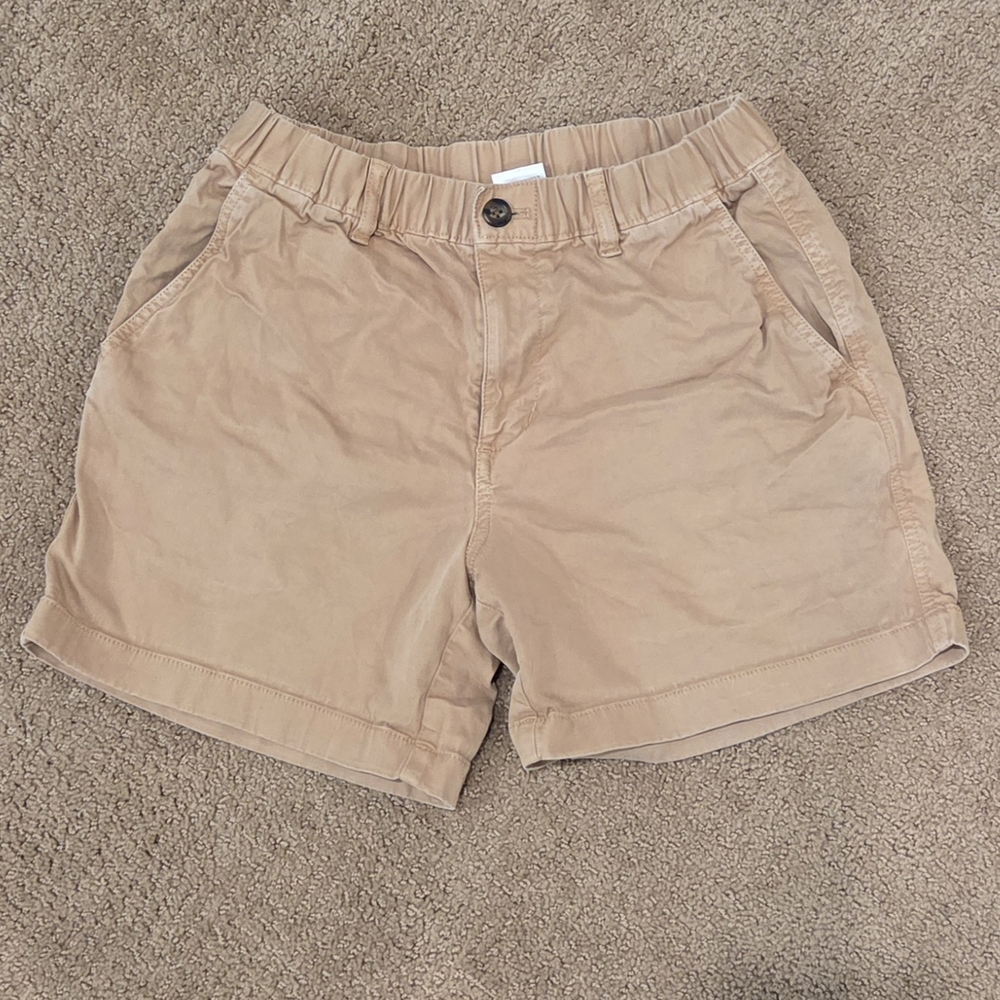 Men's Tan Flat Front Shorts